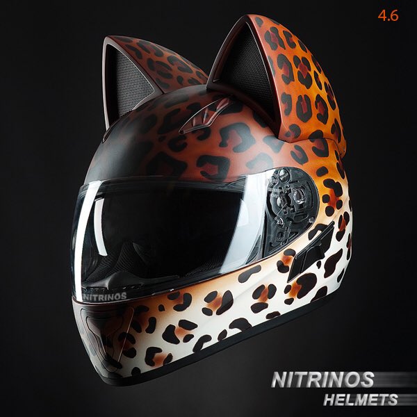 昨日から好評のヒョウ柄ヘルメットですが、ロシア「Nitrinos」社のネコ