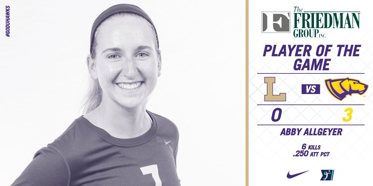 LorasWVB's tweet photo. Loras fell to UW-Stevens Point to close the weekend. Friedman Group Player of the Game is @abbyallgeyer! // #GoDuhawks #d3vb https://t.co/9V3tguCjVs