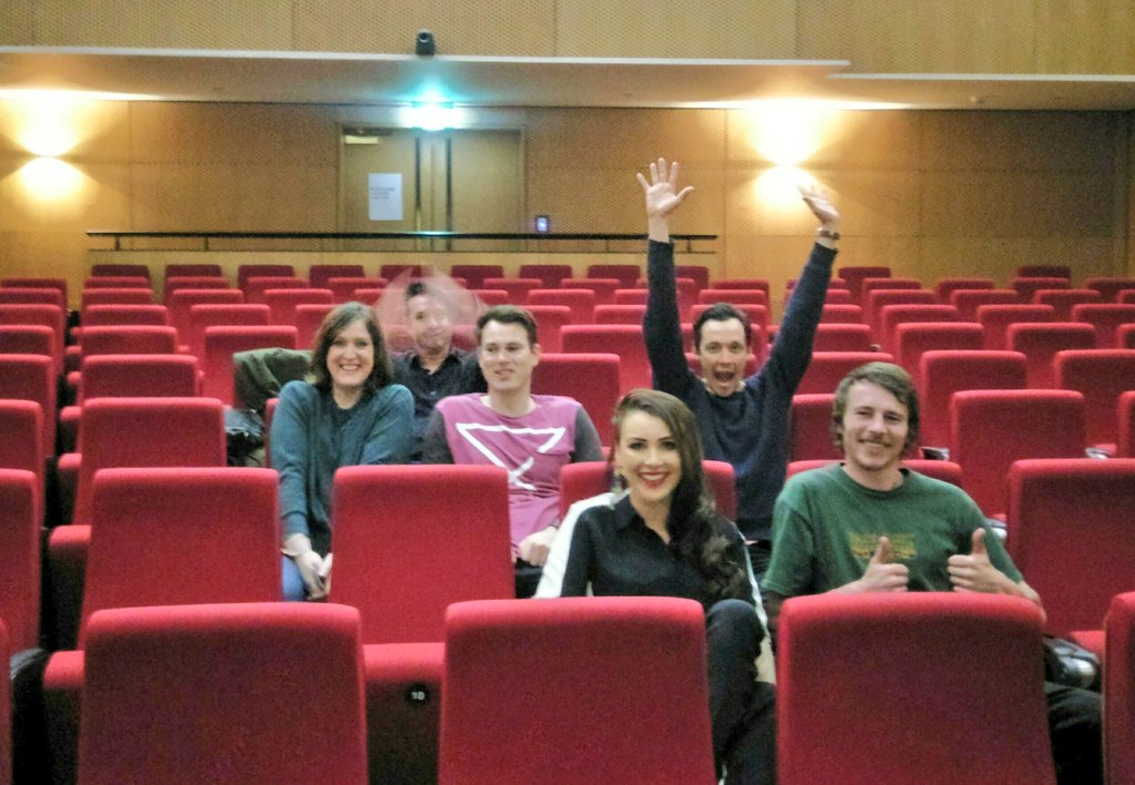 An excited little group of cast and crew gathered to watch our #teaser trailer on the #bigscreen . It looks fantastic! #indiefilms #scary