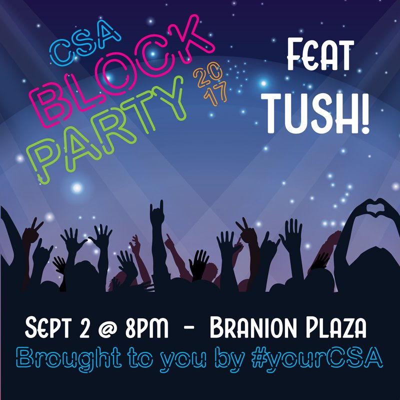 csaguelph's tweet photo. UofG Students! Join #YourCSA at our Block Party RIGHT NOW the UC Courtyard. #CSAengagement https://t.co/bbL5sKJifJ https://t.co/v2CvZKWN6c