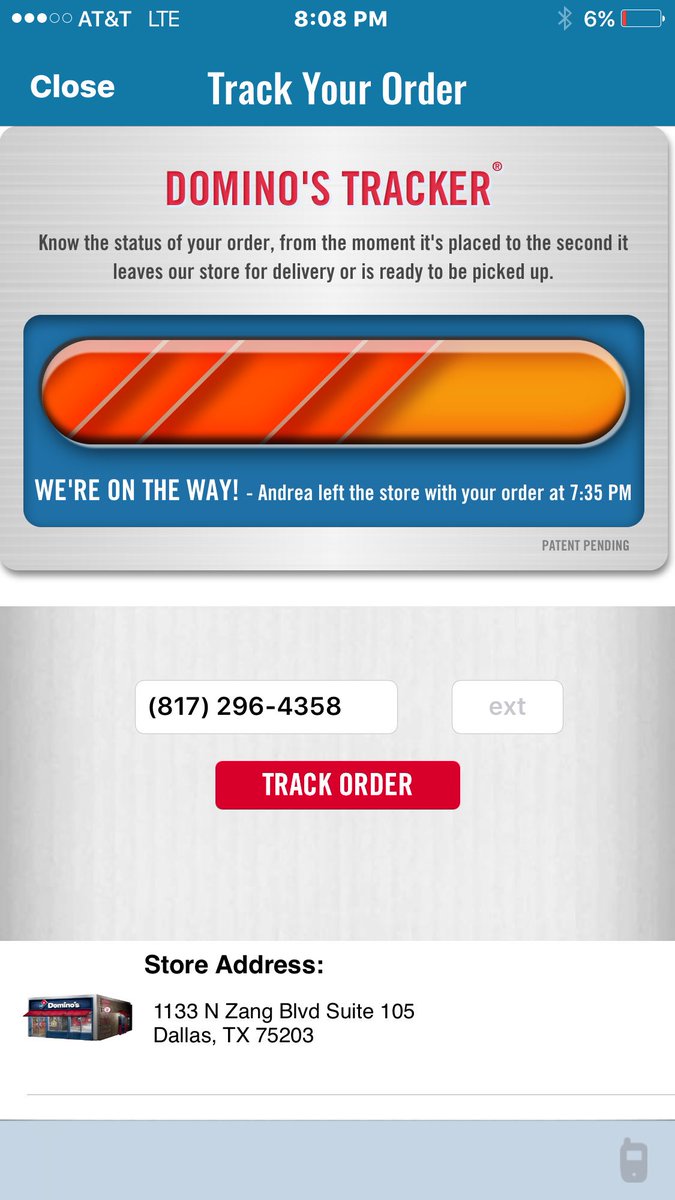 DolanRhonda's tweet photo. #dominos sucks leave for deliver at 7:35 calls at 8:02 and 8:04 and back at store by 8:07 with my pizza https://t.co/xTDowxGNFl