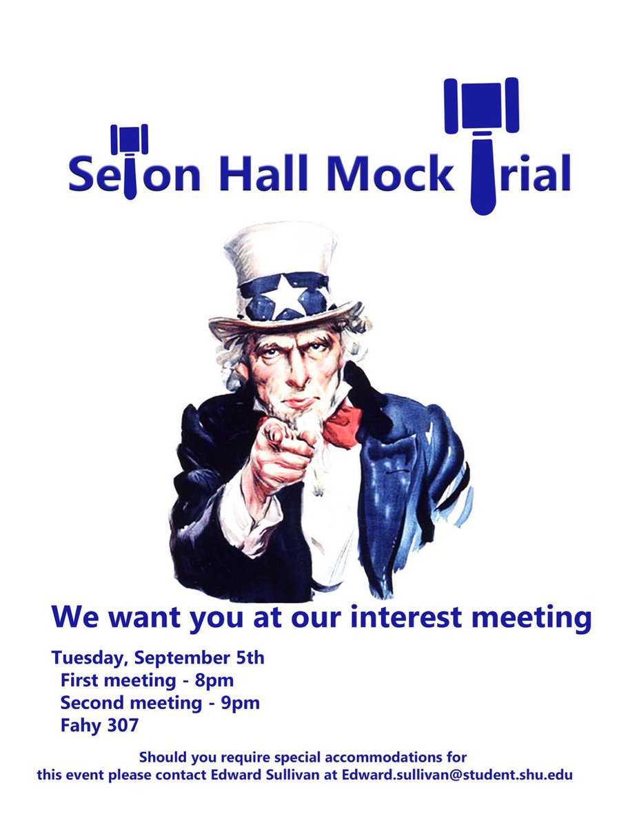 Mock Trial Interest meeting this Tuesday, Fahy 307. First session at 8pm. See you there!