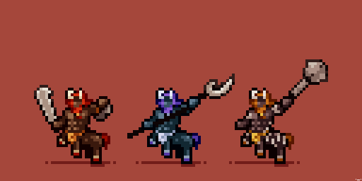 SalamiChild's tweet photo. A trio of tiny-Lynels! @Pixel_Dailies #pixel_dailies #Lynel https://t.co/AhkKNHl5xC