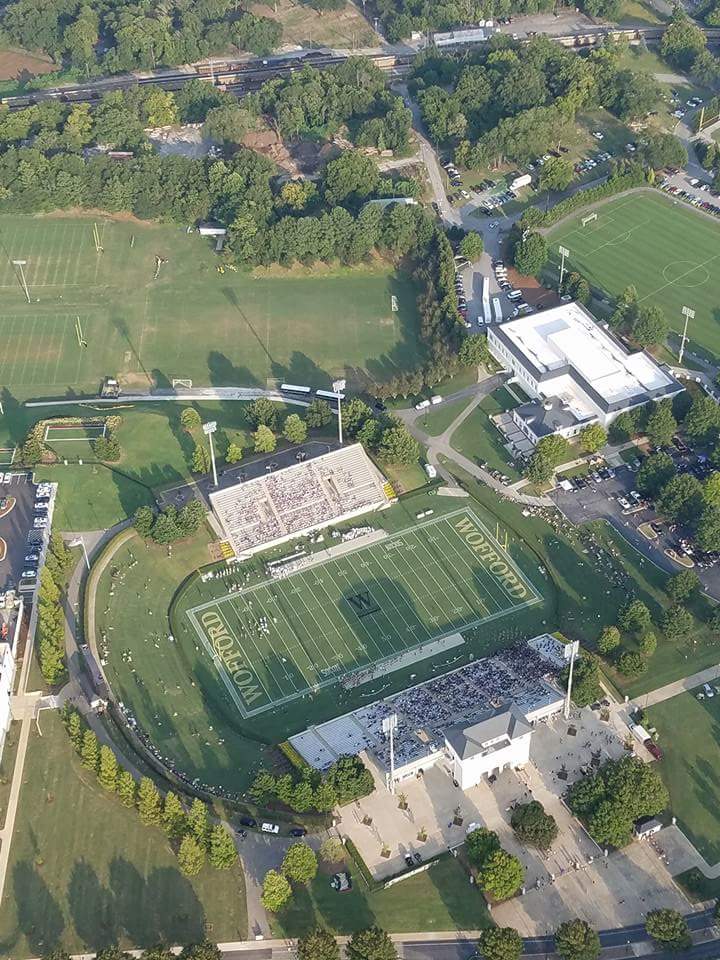 JolyRogerBanner's tweet photo. Best seat in the house. #wofford #woffordcollege #football @Wofford_FB #jollyrogerbanners https://t.co/cO3gKBX9gh