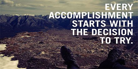 corybyrnes's tweet image. Every Accomplishment Starts With The Decision To Try. #inspiration #motivation #InspirationalQuote  {{ 👩‍🔧👩‍💻👨‍🚒👨‍💼🔨🔧🙎‍♂️👨‍🏫👨‍🎓 }}  PLS RT