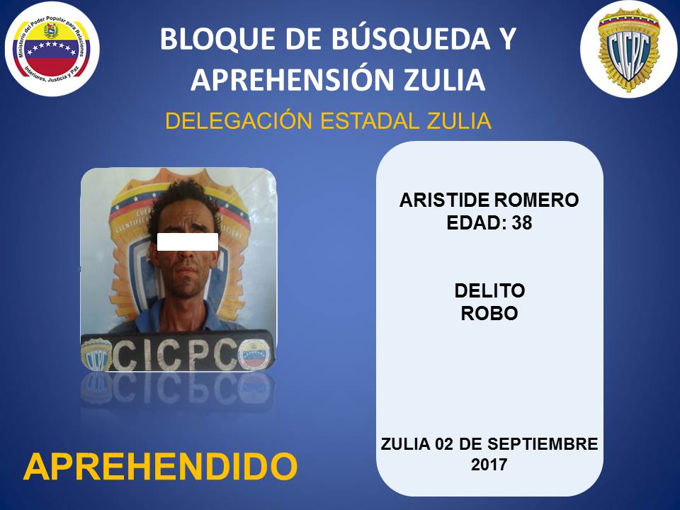 CICPC CAPTURA A ARISTIDE ROMERO DELITO ROBO  <a href="/DouglasRicoVzla/">Douglas Rico</a> <a href="/dgonzalezf13/">C/J Douglas Gonzalez</a> @Rl18678 <a href="/jesusteresen67/">jesus teresen</a> #CicpcLaMejorPoliciaCientifica
