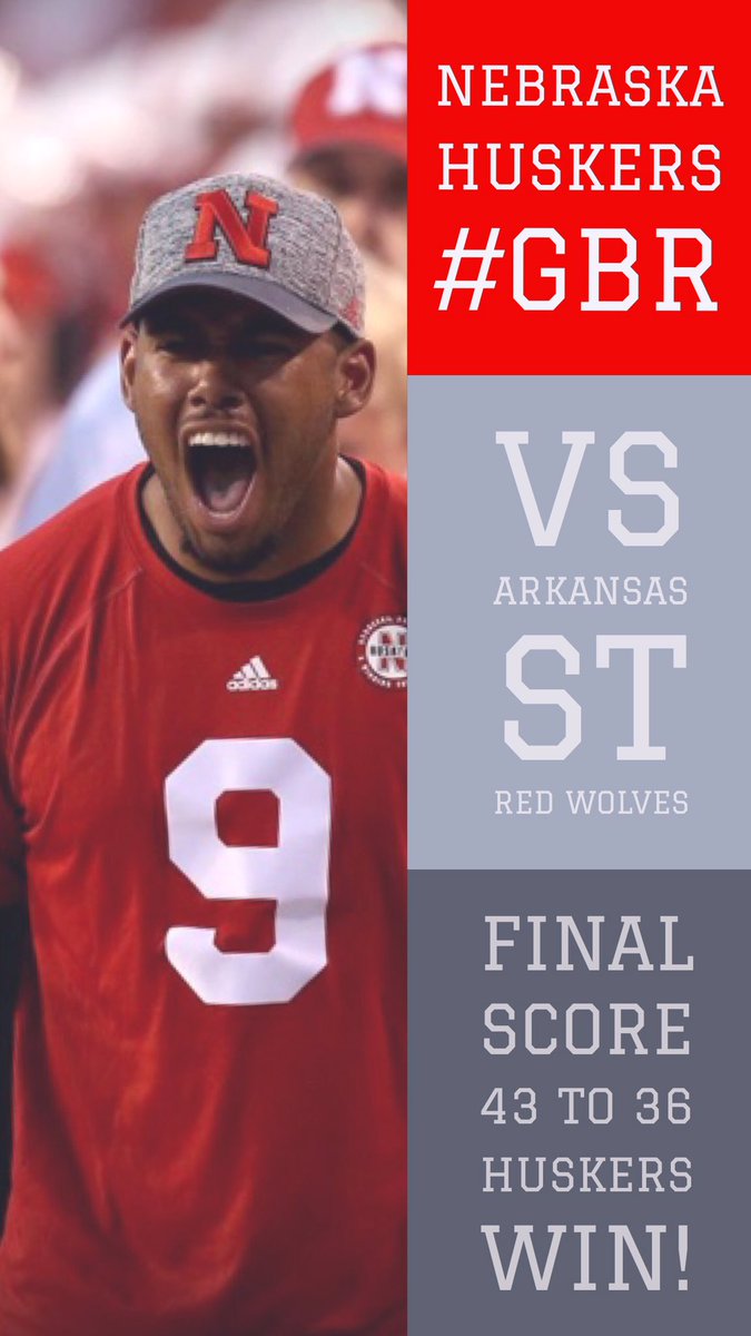 TouchdownTommie's tweet photo. What do you think of tonight's Huskers performance? I'll be on Facebook Live tomorrow at 10am giving my thoughts on the season opener. https://t.co/hk7Gw7nFoU