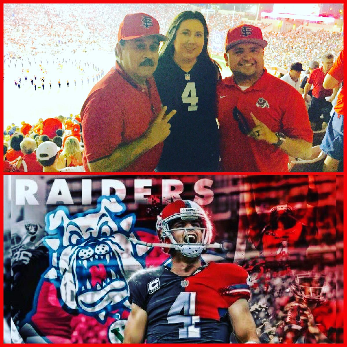 RISEWITHDRH's tweet photo. Thank you for the seats, @josephicastro! We appreciate it! GO DOGS! #Bulldogborn #bulldogbred #derekcarr #carr4 #fresnostate #bulldogpix https://t.co/UeZlt0qsDg