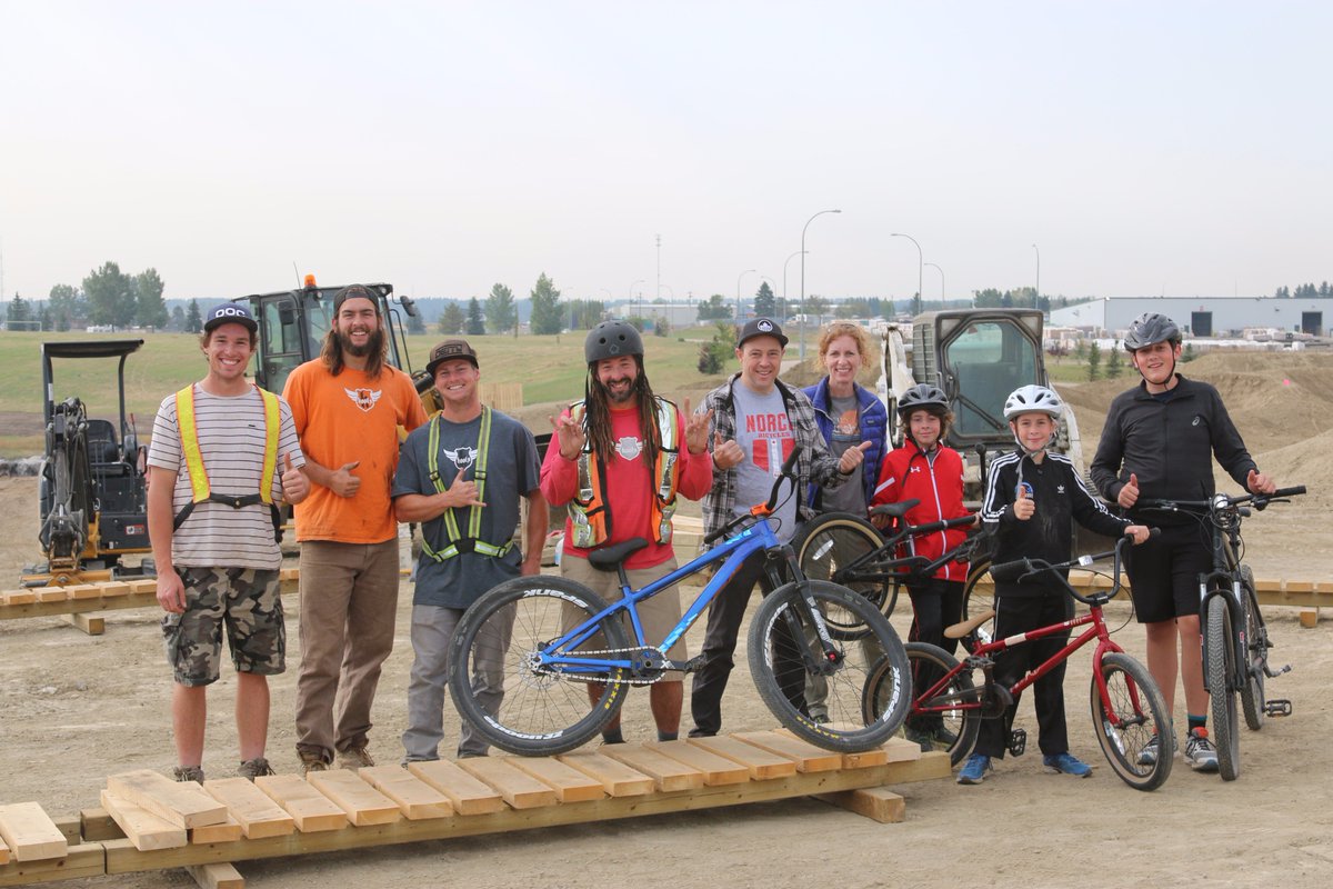 <a href="/blackfalds/">Town of Blackfalds</a> bike track designer, <a href="/JayHoots/">Hoots</a>, shared his vision with us and then he &amp; his crew rode with our boys. #adventurebeginshere