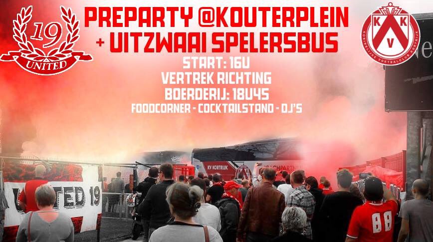 GiovannySaelens's tweet photo. Ook dit seizoen organiseert @United19_KVK een preparty voor de belangrijkste verplaatsing van 't seizoen @kvkofficieel #kvkortrijk #kortrijk https://t.co/nRJ0hmOkzp