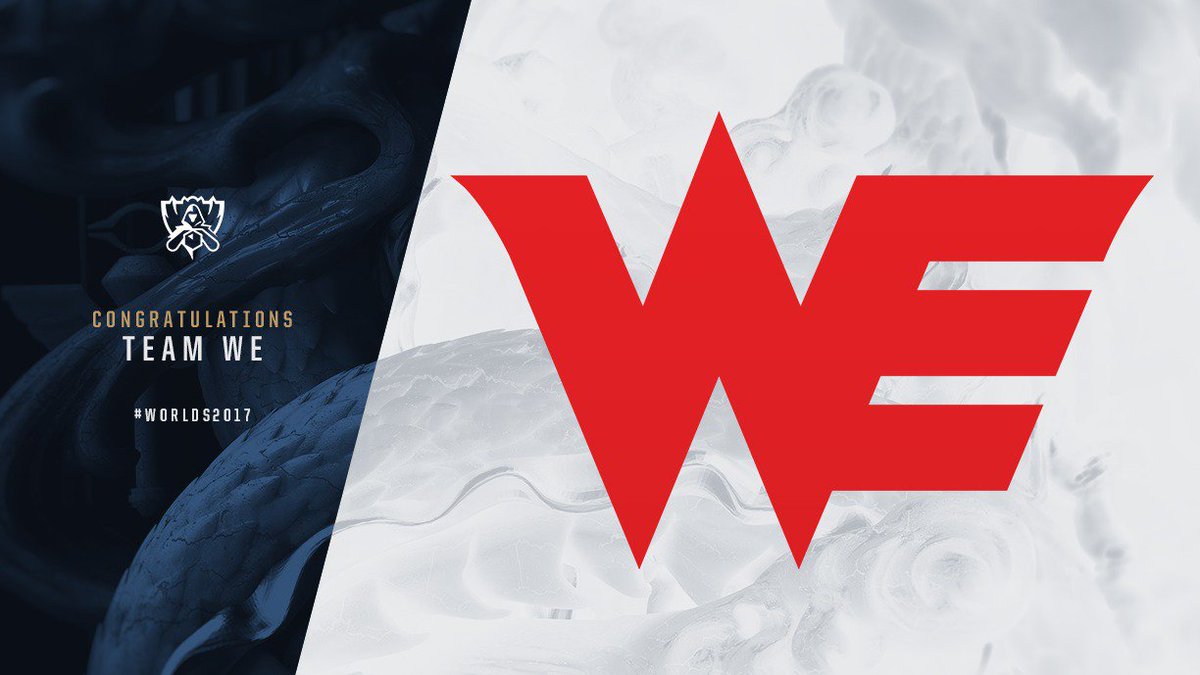 lolesports's tweet photo. Congratulations to Team WE on qualifying for the 2017 World Championship! #Worlds2017 https://t.co/rMmGlQIPV5