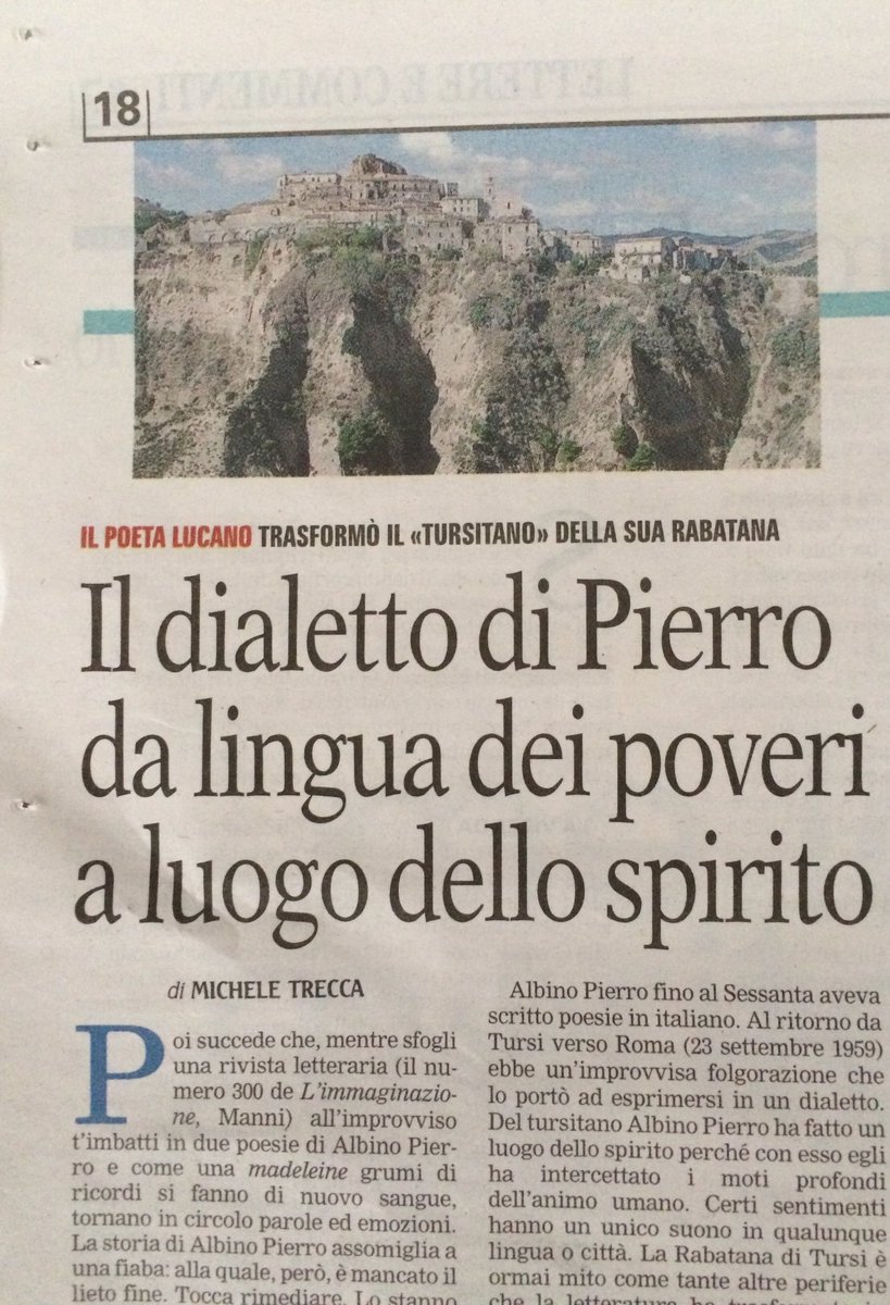 ubikfoggia's tweet photo. L'ultima lingua romanza e il pessimismo agonistico di #AlbinoPierro #Tursi #Rabatana https://t.co/dldf3jXISK https://t.co/zaEiJcLgkX