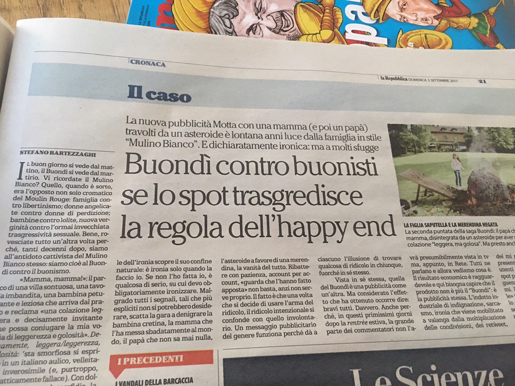 #buondi leggete #stefanobartezzaghi oggi su <a href="/repubblica/">Repubblica</a>
