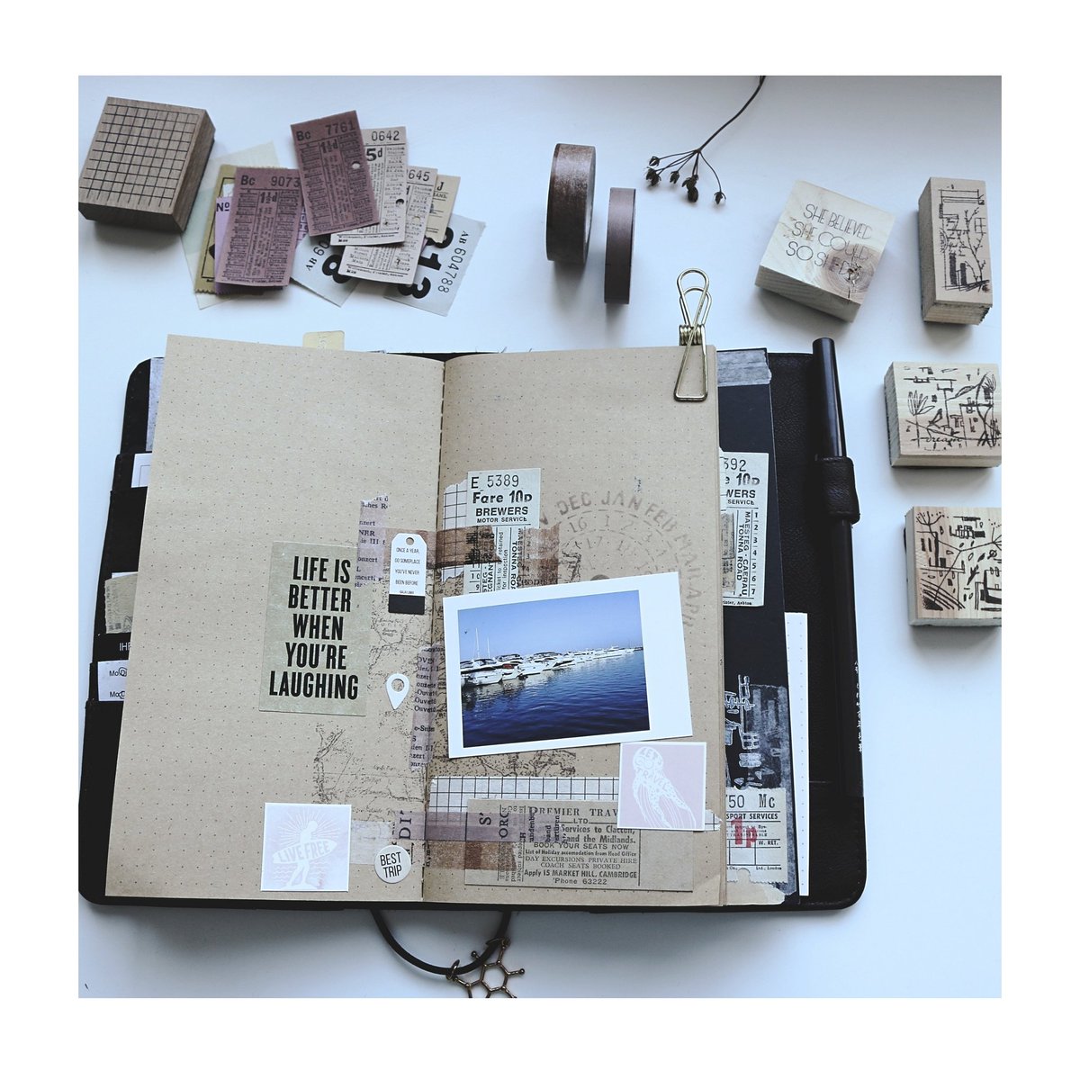 gerokreativ's tweet photo. #midori #travelersnotebook #tn #stationery #journaling #craft #inserts #dailylayout #travelersnote  #journal #woodstamp #handletter https://t.co/QUBuQ5SsDR