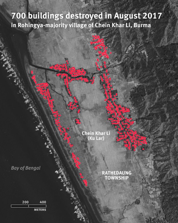 #HelpRohingya
satellite evidence shows burning Rohingya civilians out of their homes.