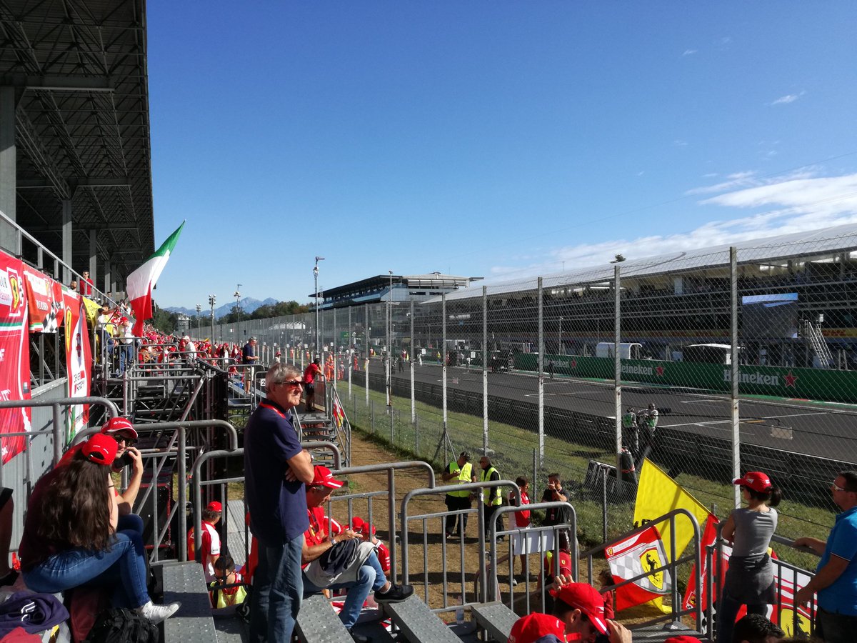 Mrbraun27's tweet photo. #SFAllAccess @ScuderiaFerrari good morning by Monza. Good luck #Seb5 #Kimi7 https://t.co/L4jOy2DLbJ
