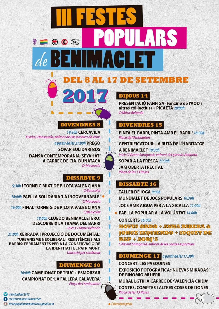 III FESTES POPULATS DE BENIMACLET !!
Del 8 al 17 de setembre