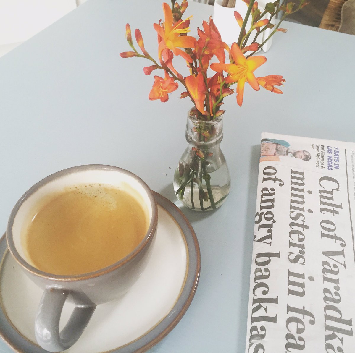 KinsaleShop's tweet photo. Finally enjoying a cup of this month's guest roast from @KinsaleRoasters with the Sunday paper! We open 8.30am Sunday for you early birds! https://t.co/W52uOL47iZ