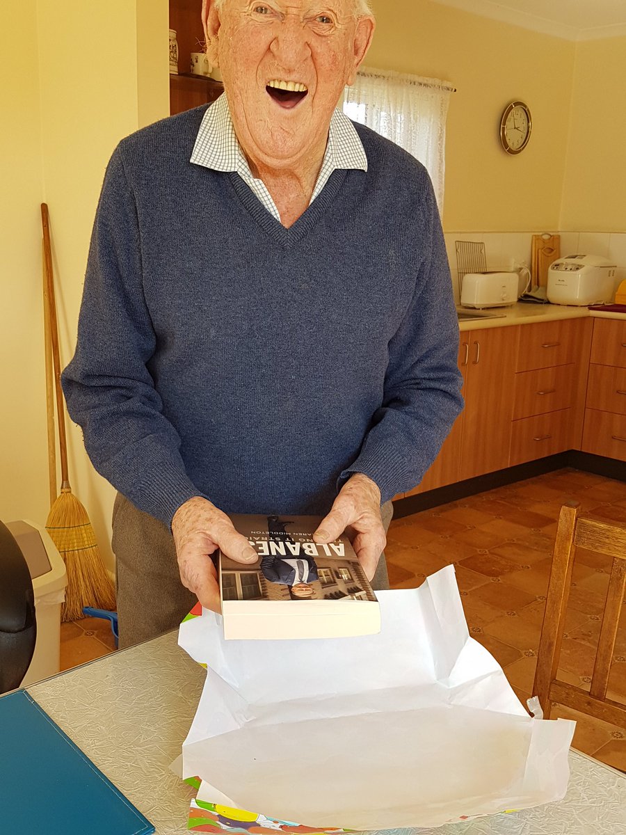 sharoncarnes's tweet photo. @AlboMP Dad's face on opening his present - this is before he found your message inside! https://t.co/y52RhmN6NX