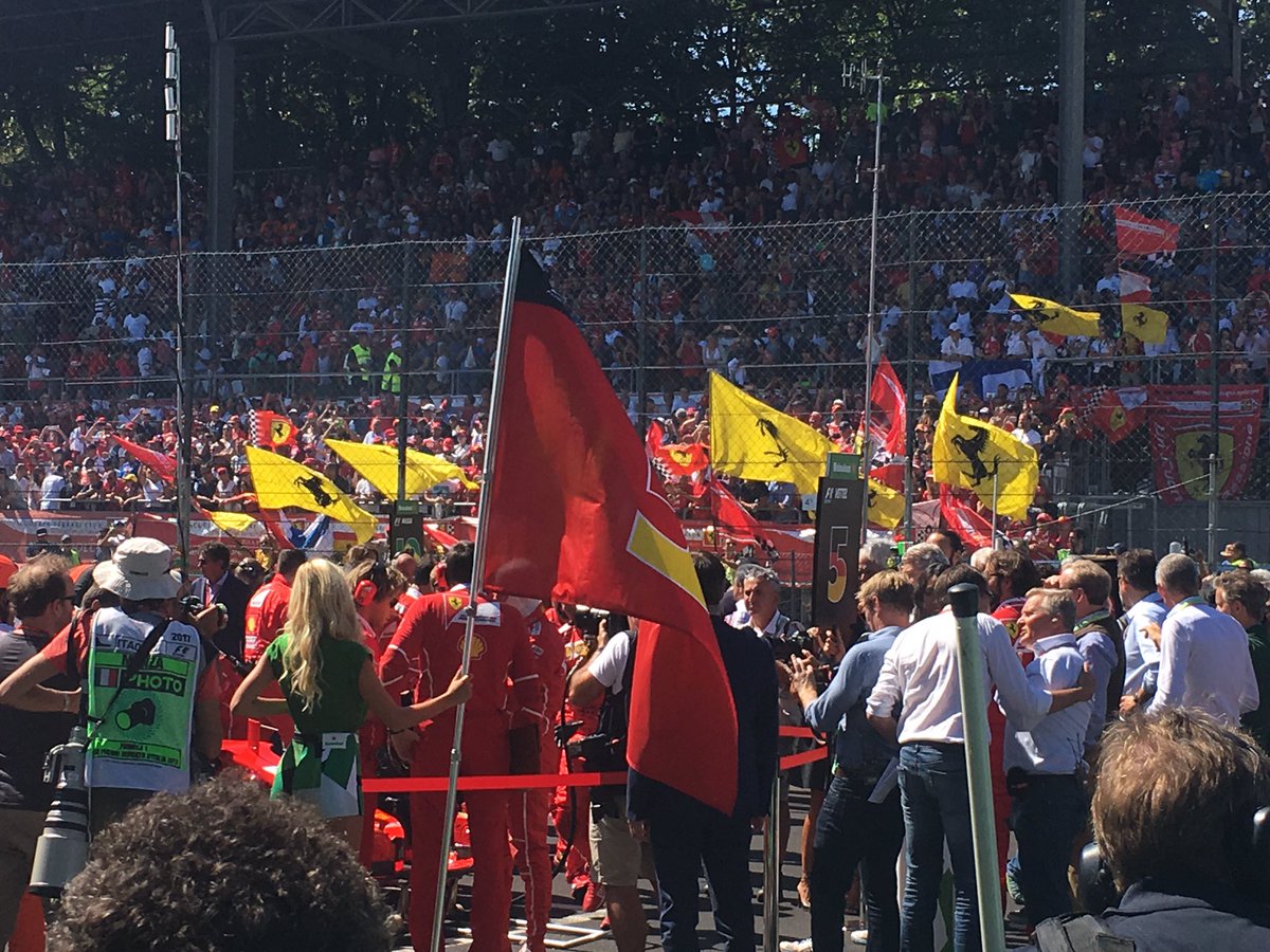 ScuderiaFerrari's tweet photo. Amazing #ItalianGP #ForzaFerrari https://t.co/ROSbmAXtQo