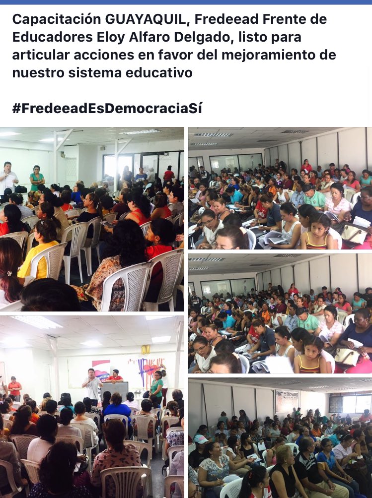 JrLandivard's tweet photo. Fredeead, Frente de Educadores Eloy Alfaro Delgado, Guayaquil en capacitación permanente https://t.co/IvHsN2obfb