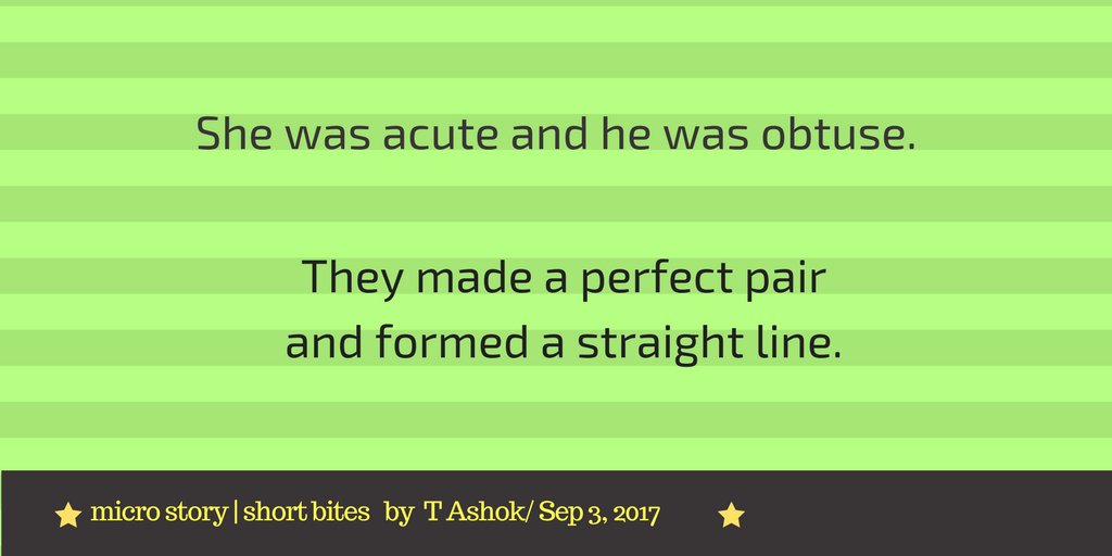 Ash_Thiru's tweet photo. “What does it take to be a perfect pair ? Well, they need be supplementary to each other!”
#microstory #shortbites https://t.co/mlCuACm6Sm