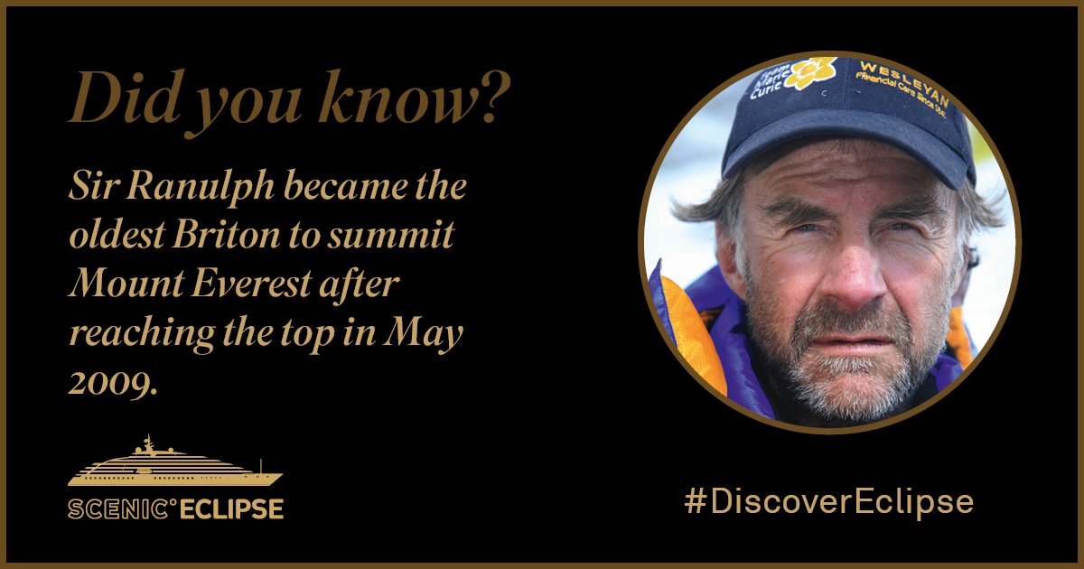 ScenicLuxury's tweet image. #FiennesFact #3 in anticipation of our Scenic Eclipse launch event on Thursday. #DiscoverEclipse