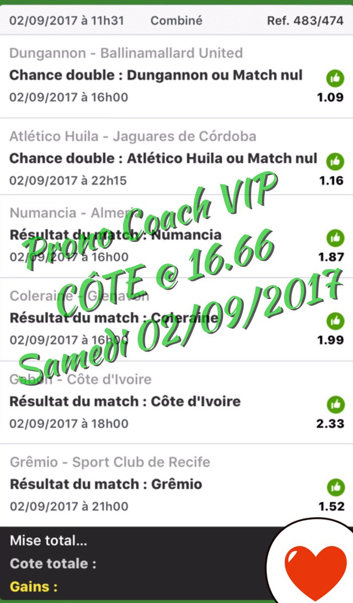 Pronocoach1's tweet photo. PRONO COACH VIP

Foot @ 16.66 ✅

Tous nos MISSILES sont disponibles uniquement sur notre VIP

#ParionsSport #TeamParieur #MortalCombo https://t.co/kAGqMC0dtV
