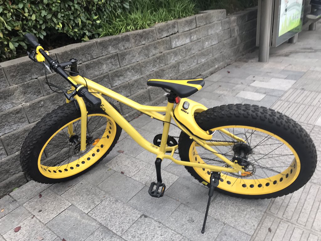 hellonblack123's tweet photo. 昨日駅からシャオ自転車のタイヤ大きくて珍しくですね https://t.co/fjbUrXGHqI
