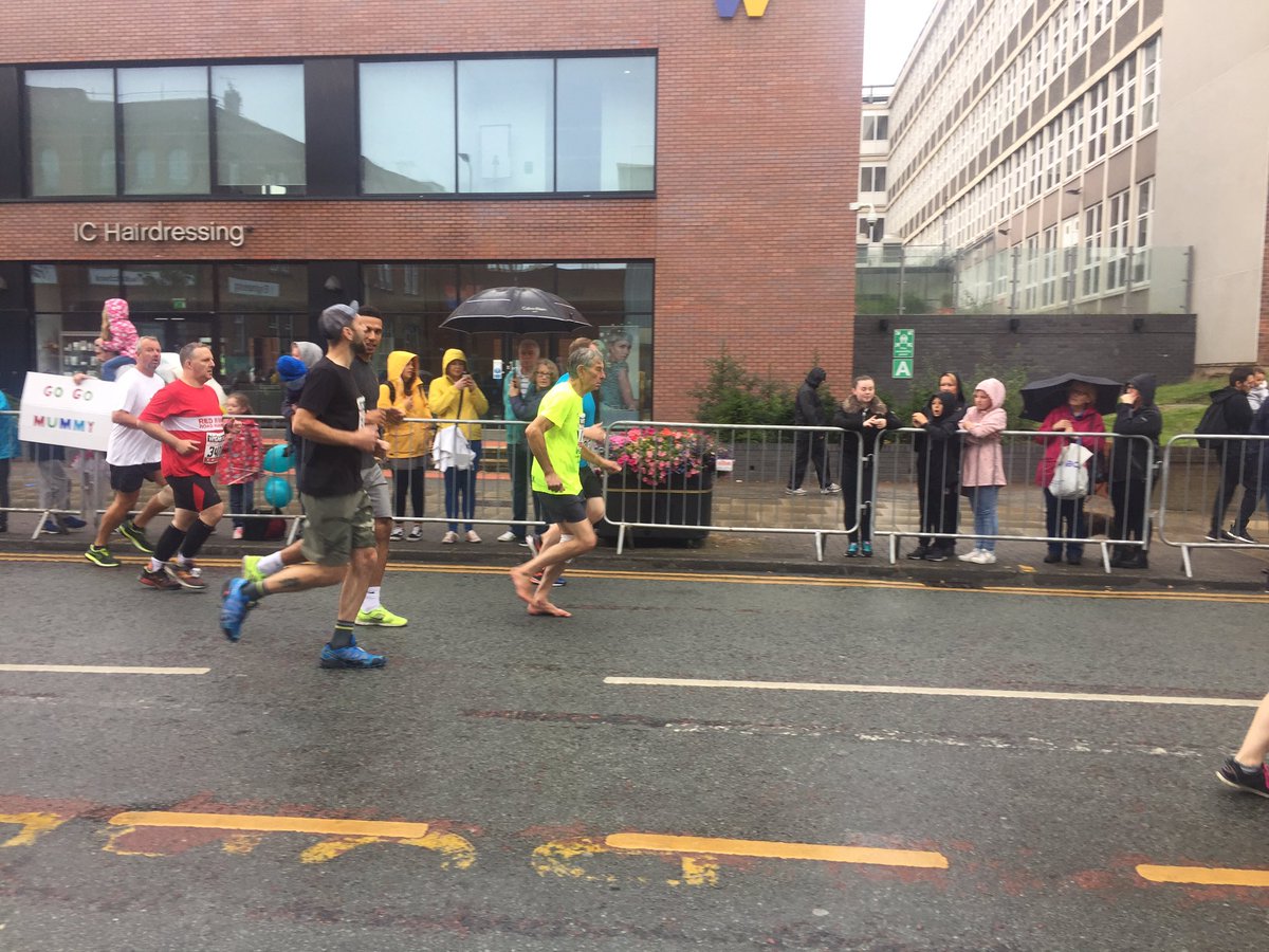 WigToday's tweet photo. Wigan 10K - much respect for this shoeless runner #alljoinjack https://t.co/GjCJ3dmsVT