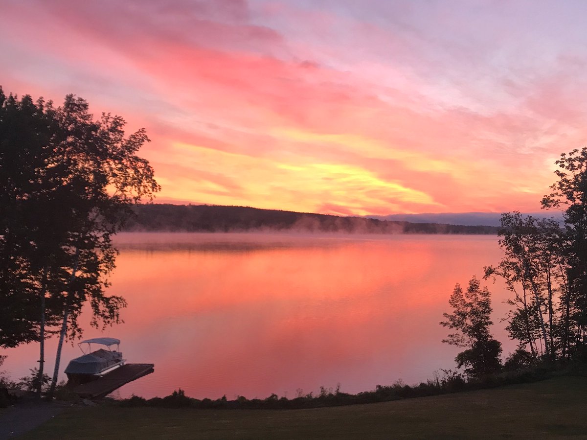 34jallen's tweet photo. Morning breakfast view before hitting the road back to STL. Great summer as always in NB, will miss it lots but can't wait to get back! https://t.co/mppRG4LYkF