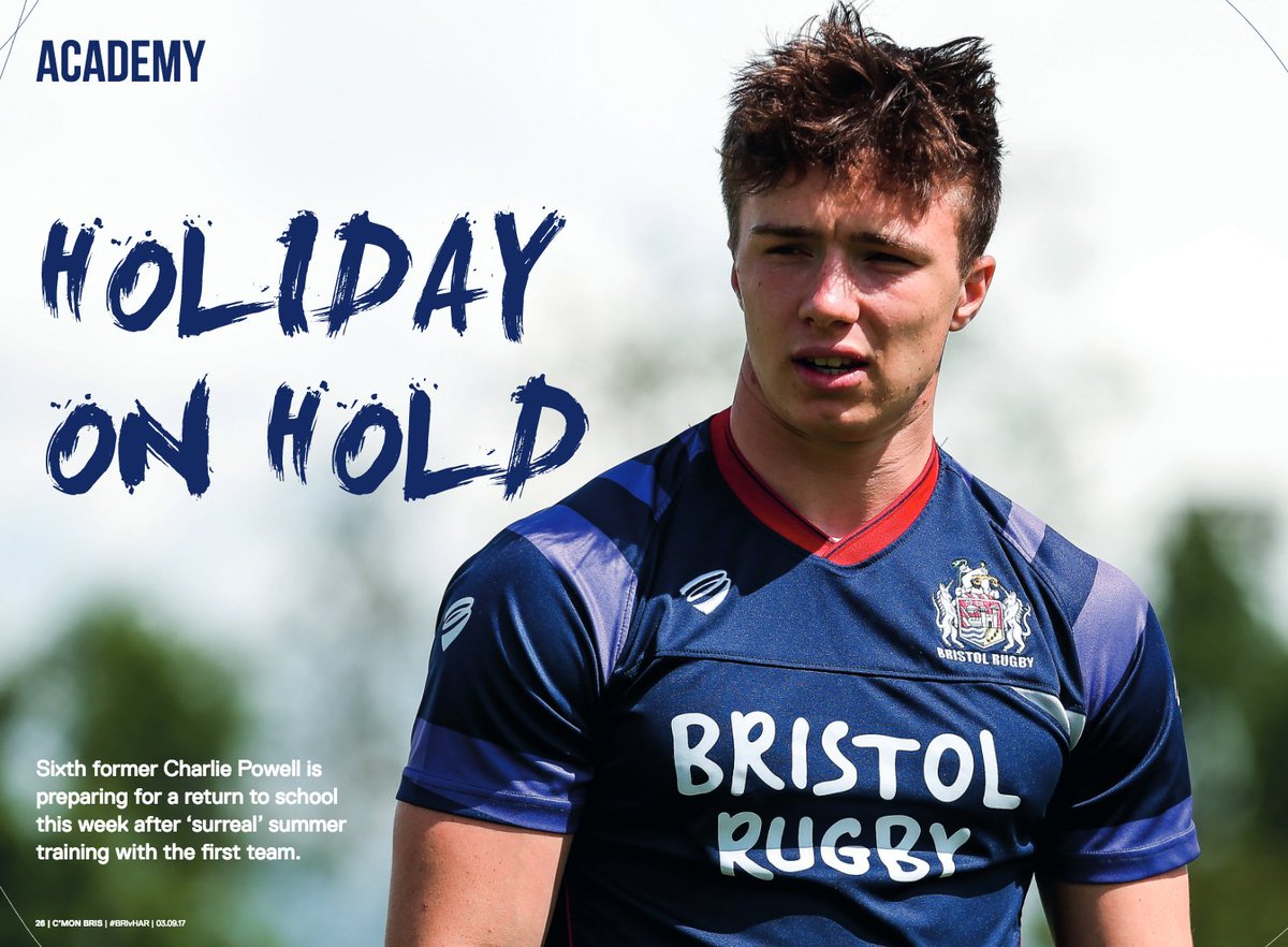 BristolBears's tweet photo. 📖| Also in today's new-look matchday magazine, interview with academy U18 starlet @charlie_powell4. 

Available for £3 at @ashtongatestad. https://t.co/islDwT6E6Y