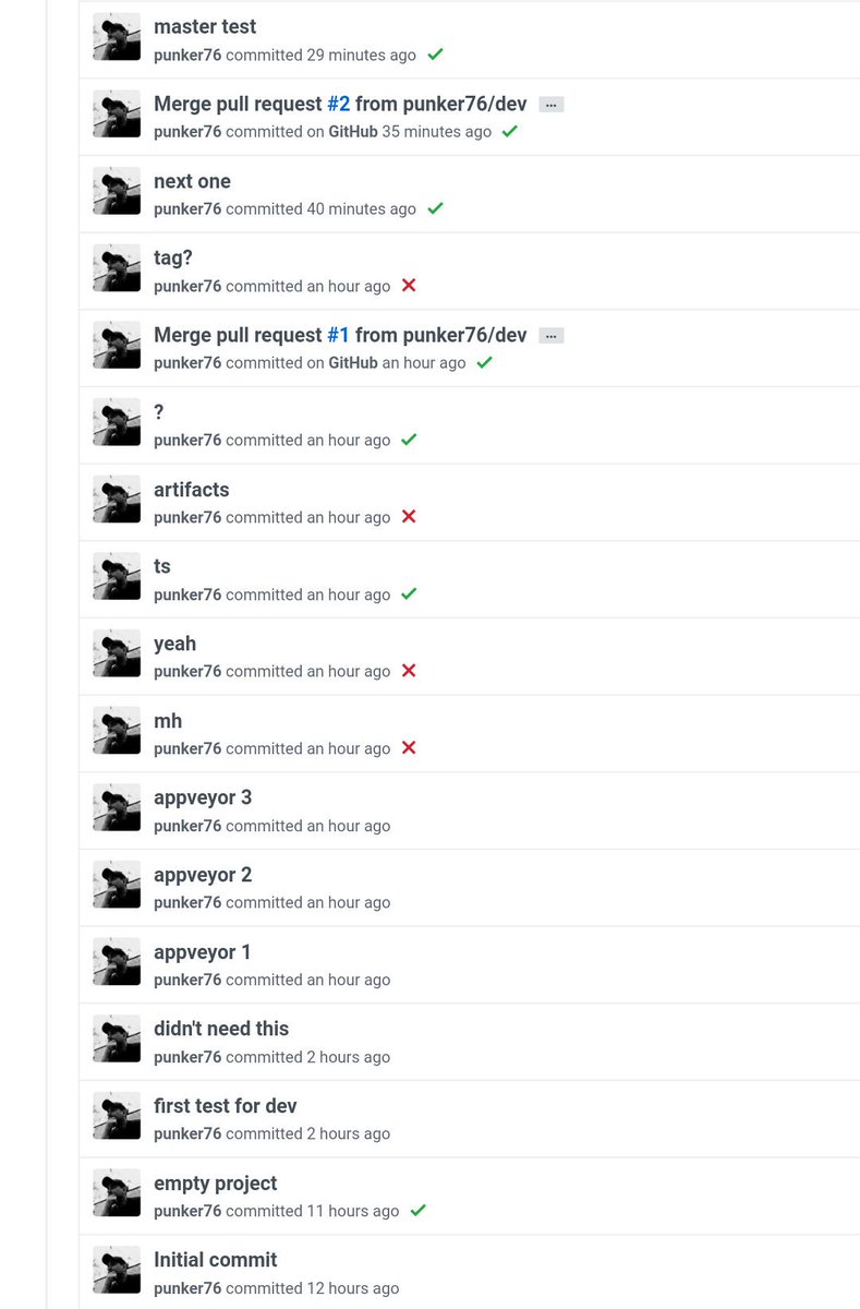 punker76's tweet photo. current status: 😰🙈 #LearningByDoing #TrialAndError #appveyor #GitVersion https://t.co/9KvvbTZMY3