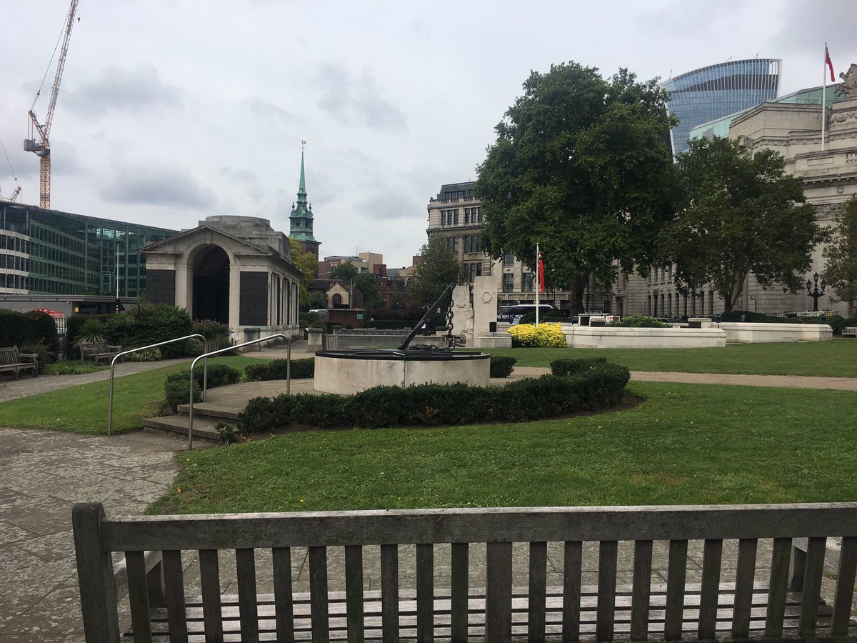 BillC373's tweet photo. Good to see @TowerBridge flying #theRedDuster on #MerchantNavyDay and #TrinityGreen @CWGC Merchant Navy Memorial prepped for a service. #LWF https://t.co/RHhKCeEOrd