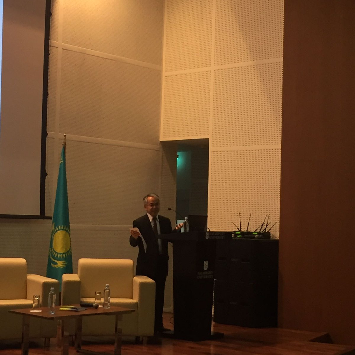 vaticanpavilion's tweet photo. Today at @NUedukz a conference organized by the Dicastery for Promoting Integral Human Development-Energy for our Common Home @Expo2017_Int https://t.co/5rwzRZSLbp