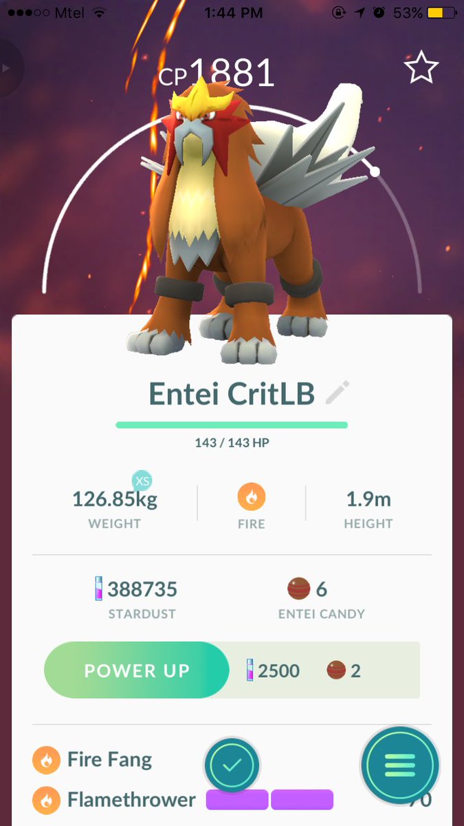 TeodorNikolov4's tweet image. Yo just got a Critical on the Last ball on Entei 👌🏼👌🏼❤️God Bless the last PGO update #LegendaryBeasts #criticalcatch #lucky