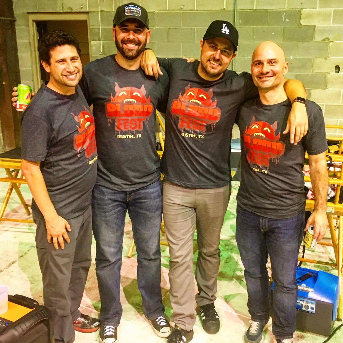 sethcaplan's tweet photo. Proud to wrap "Blood Fest" with this Kick-Ass producing team! Only took us 666 set-ups! #Bloodfest #roosterteeth https://t.co/pUcITbbCF6