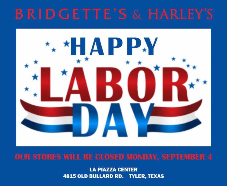 bridgettestyler's tweet photo. Happy Labor Day Weekend! Bridgette's and Harley's will be closed Monday, September 4th. https://t.co/i3IQzSDaI4