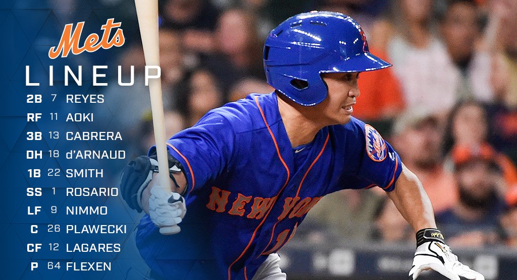 Mets's tweet photo. Here’s how we line up for our series finale. #HoustonStrong https://t.co/e2nWhGHy3e