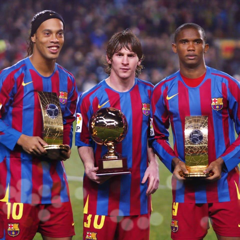 Lionel Messi Fan Club on Twitter: Barcelona in 2005: - Ronaldinho, FIFA World Player of the Year - Eto'o, World Player of the Year nominee - Messi, Golden Boy of