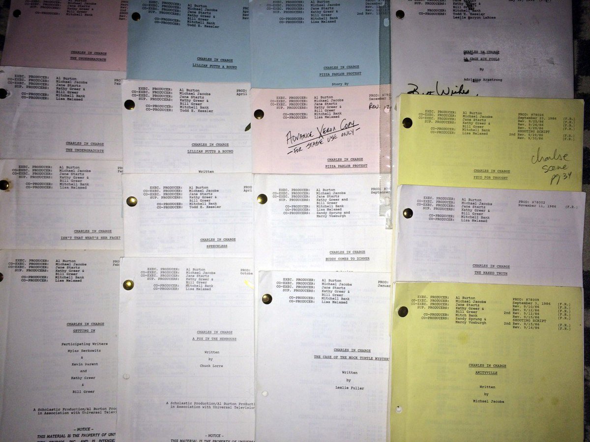 cicstars's tweet photo. Charles in Charge scripts #CharlesInCharge #ScottBaio #WillieAames #NicoleEggert #JosieDavis #AlexanderPolinsky #80s #sitcom https://t.co/LfF7qVwyHt
