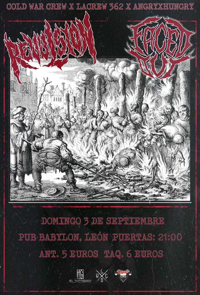 CalleSantaCruz's tweet photo. #Domingo, #BabylonLeón: Sonidos extremos con #Revulsion y #FacedOut.
#CalleDeSantaCruz
#BarrioHúmedo
#LeónEsp https://t.co/TS2j3c4Pkn