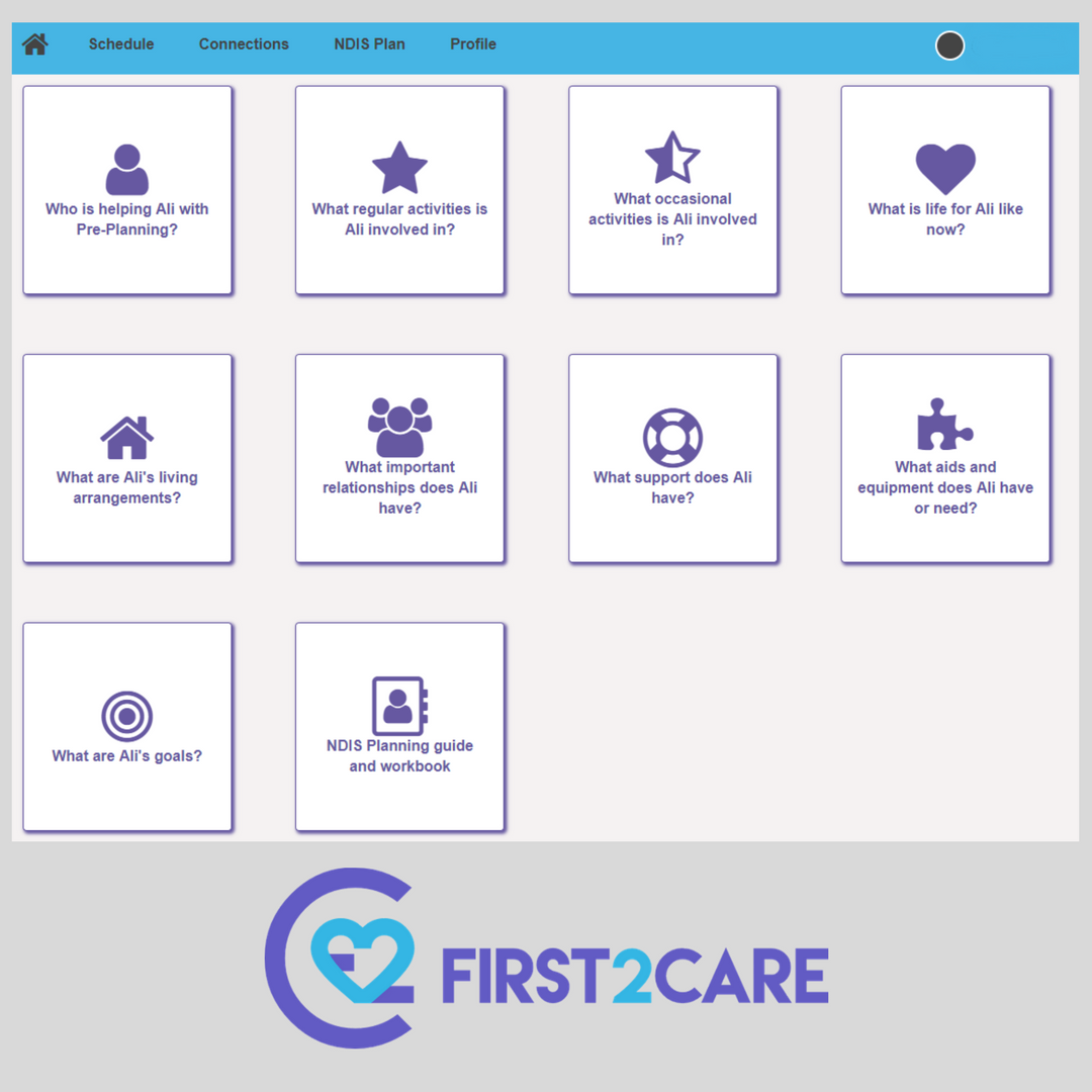 First2CarePM's tweet photo. Want a sneak peek of the free NDIS Pre-Planning Tool? Get #NDISReady with #First2Care #NDIS #Disabilitysupport #NDISChanginglives https://t.co/jwOFlZOfN3