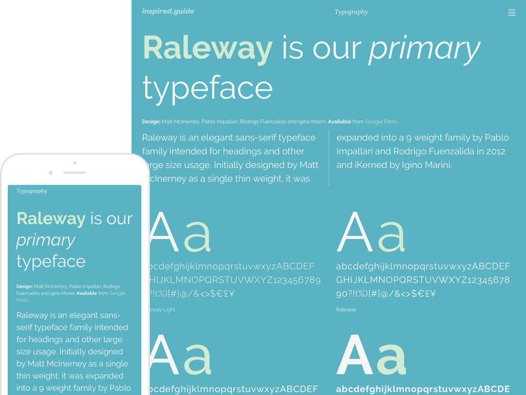 inspired_guides's tweet photo. Introducing Raleway: A practical style guide that requires only a basic knowledge of HTML and CSS. https://t.co/Dfhxb7YREq https://t.co/XVcyyyGjVW