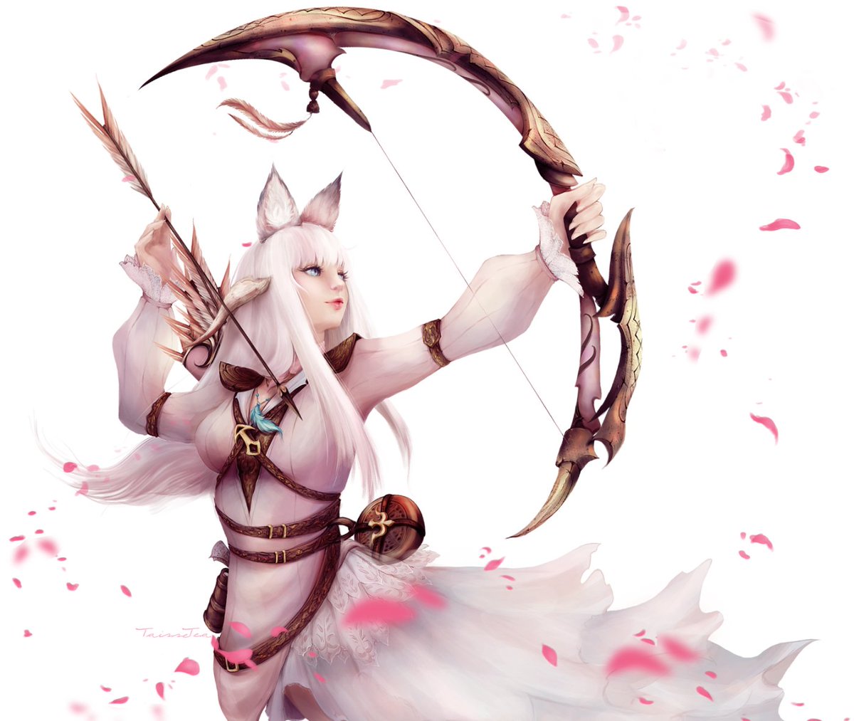 TaisseTea's tweet photo. Decided to draw my bard! ☺️ #ff14  #本日のアウラ #ffxiv #art https://t.co/otqk8qkfmj