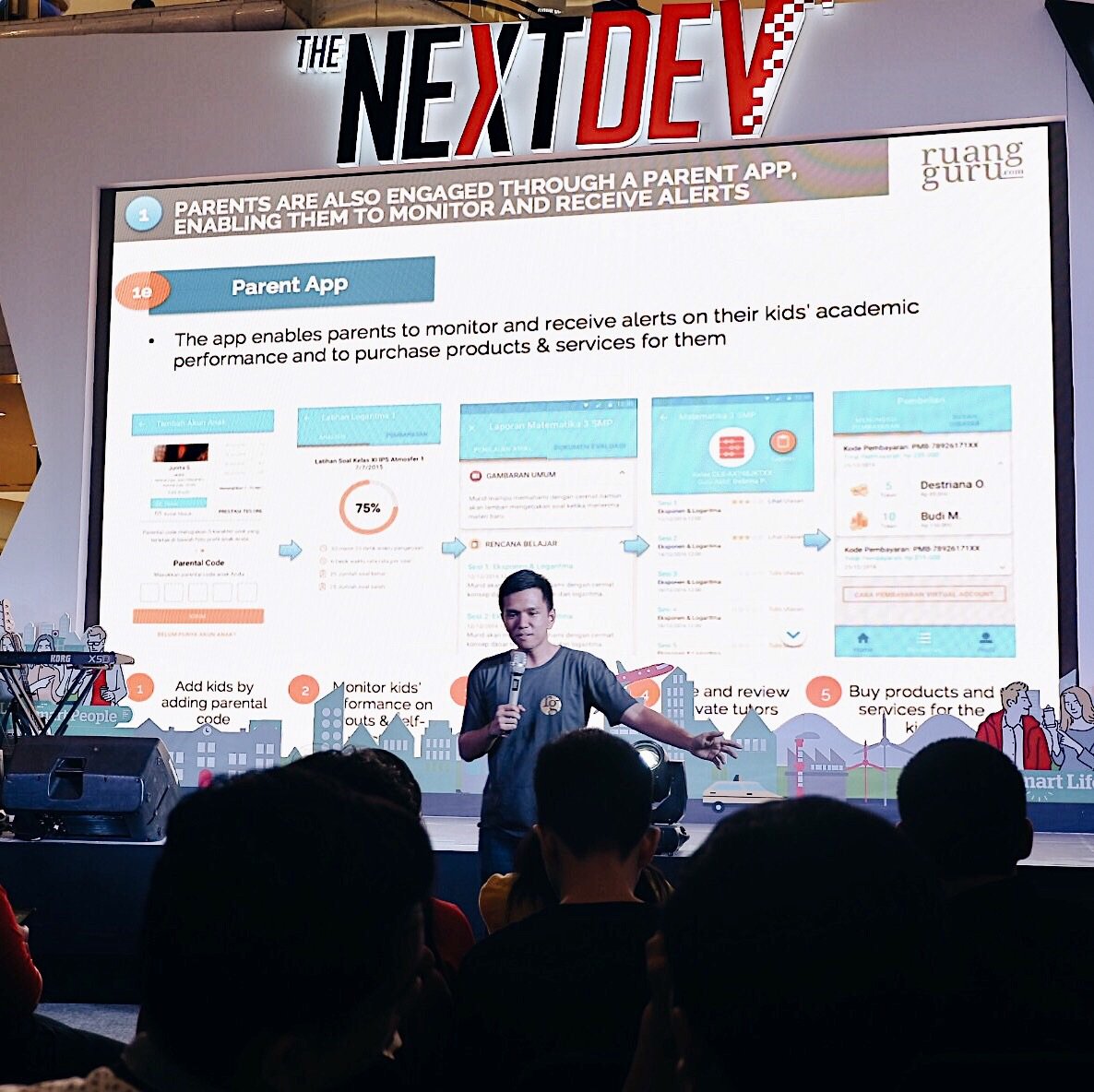 NextDev_id's tweet photo. "di Ruang Guru, kita bisa belajar apa saja dari siapa saja" Nathaniel Rayestu - Sesi Inspiring Talk #NextDevShowCase Medan! Inspiring! https://t.co/Ybnzywrd8o