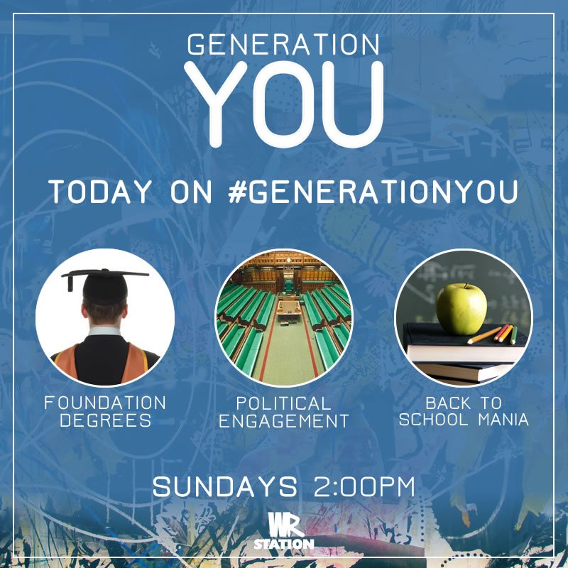 wizradio's tweet photo. It's a Back To School special on #GenerationYou 🎓 Chloe and James are talking about degrees, politics and nerves 📻 https://t.co/KwMDFBt6lE https://t.co/BRcEhwTdiR