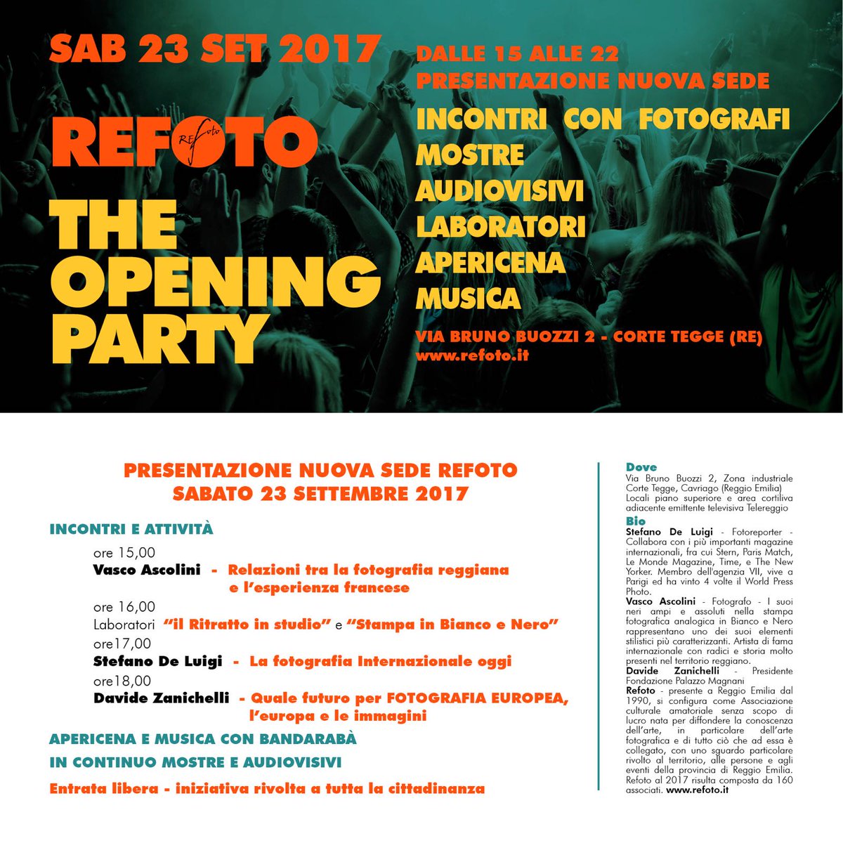 Refoto_re's tweet photo. Inaugurazione nuova sede Refoto!! #reggioemilia #arci #refoto #fotografia #comunereggioemilia #Cultura #mostra https://t.co/37Rrc2n3wa