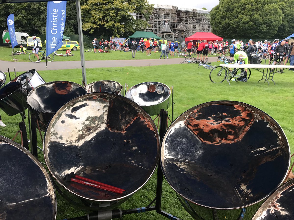 Panfire_SB's tweet photo. Panfire are at Wythenshaw Park today playing for @TheChristie Manchester 100k Bike Ride #panfire #manchester100k #diditforthechristie https://t.co/7dwnSBINDy
