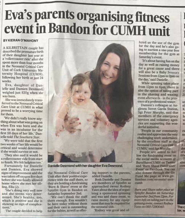 BurnShaveCUMH's tweet photo. Kieran O'Mahony is a reporter for the Southern Star newspaper He took a great interest in Eva's story Thanks @kieranomahony @SouthernStarIRL https://t.co/tNSibj17u2